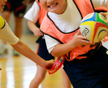 タグラグビー教室第14回目、大田区立池上第二小学校に行ってきました。