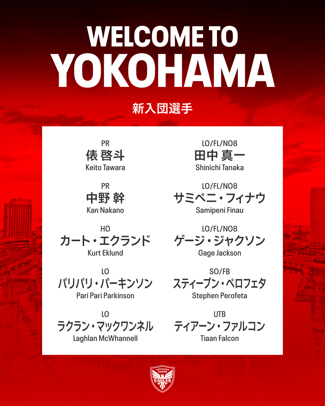 2026-27シーズン 新入団選手のお知らせ